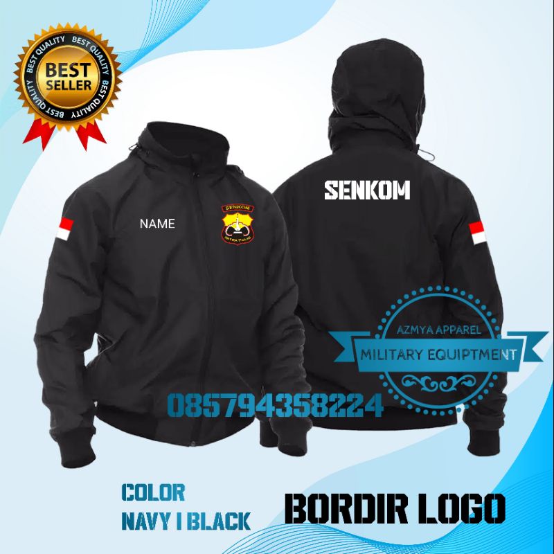 JAKET BOMBER HOODIE JAKET SENKOM MITRA POLRI ANTI AIR