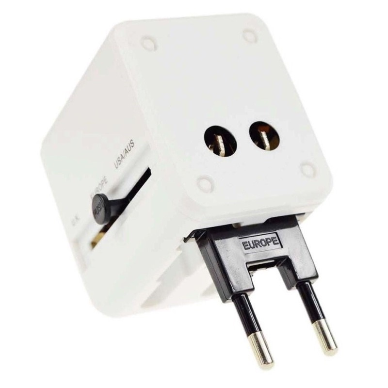 Universal Adapter 2 USB Ports Adaptor AU US UK EU plug travel