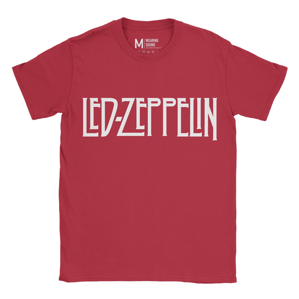 Baju Kaos Band Led Zeppelin Logo Red