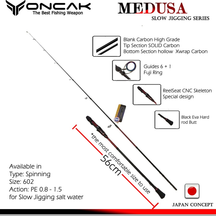 Rod Oncak light jigging medusa 180 cm pe 0.8-1.5