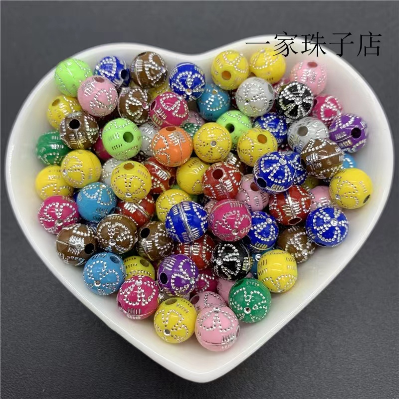 100pcs / lot Manik-Manik Bahan Akrilik Ukuran 12mm Untuk Membuat Perhiasan Gelang / Kalung DIY