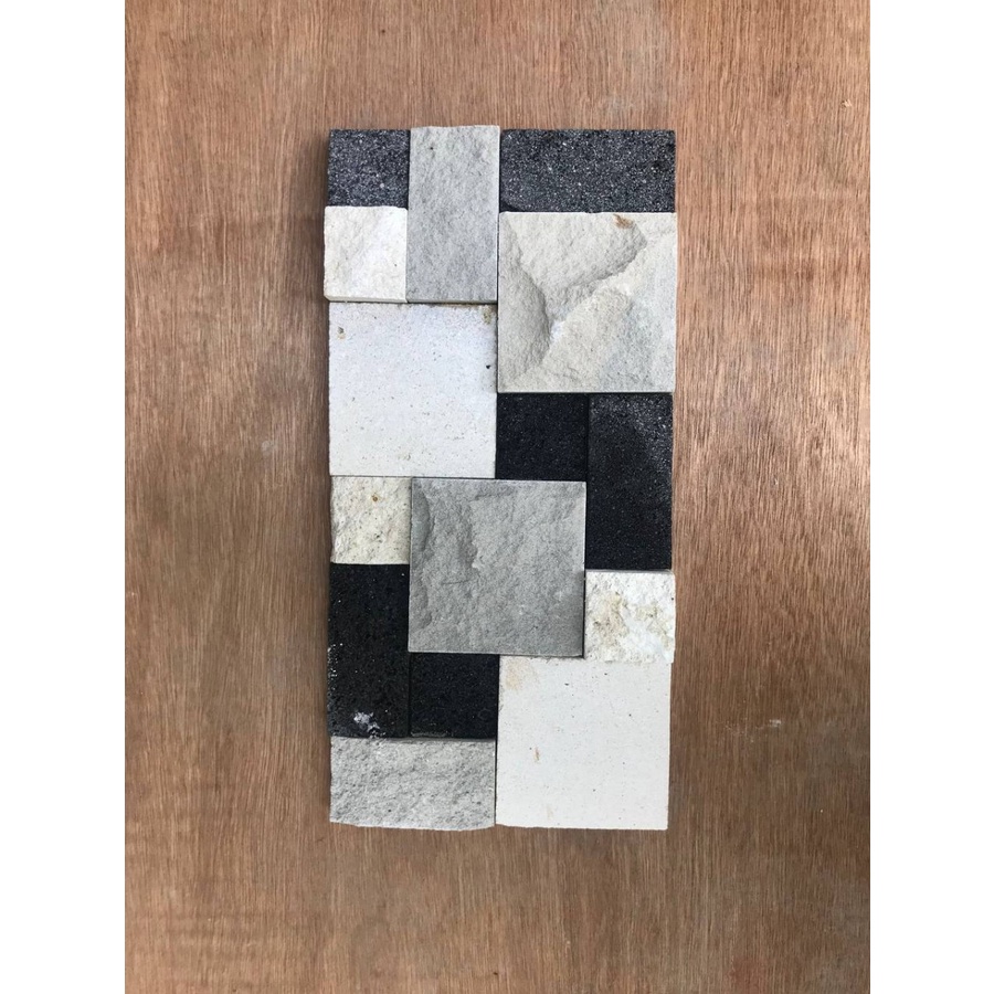 Batu Alam Wallcladding Karas Putih Candi Hitam
