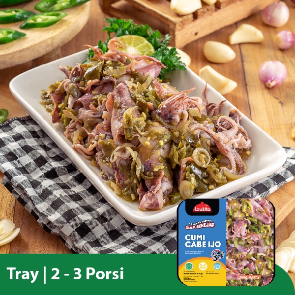 

Laukita Cumi Cabe Ijo Pedas Sedang Frozen Food [175g]