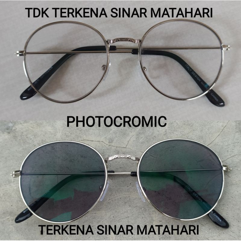 Kacamata Anti Radiasi Hp Computer Photocromic Netral Minus Cylinder Wanita Pria