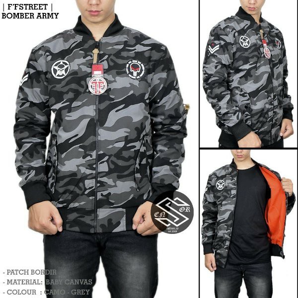 Jaket Bomber Pria Army Original