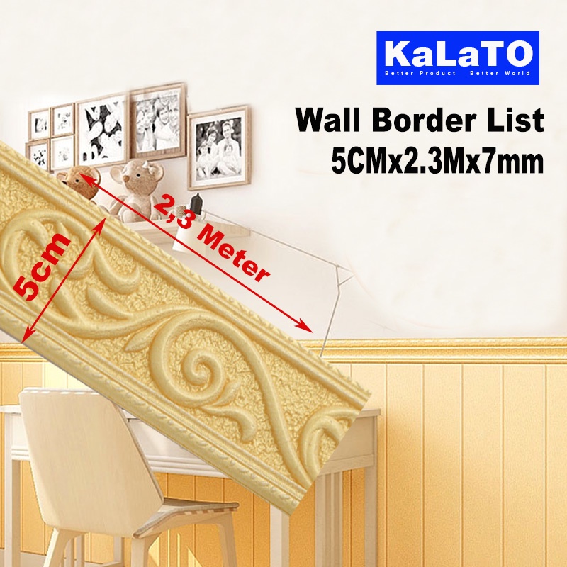 (KaLaTO) Wall Border List / Wallborder Foam 3D /Walpaper List Foam Stiker Dinding / List dinding 3D 2.3 Meter-List B52