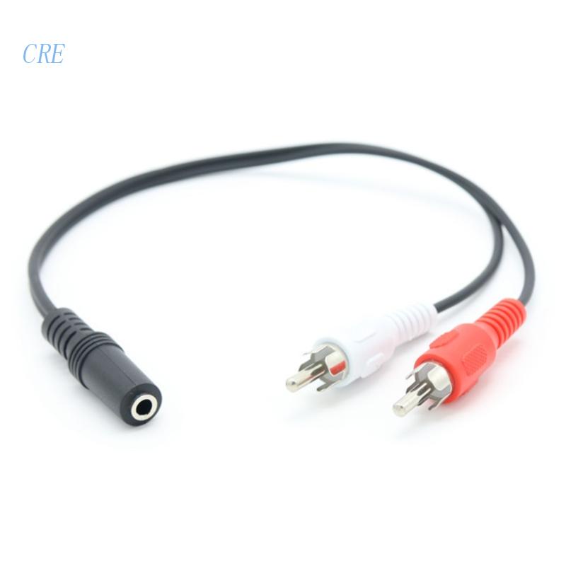 Kabel Konversi Audio Stereo Female Jack Ke 2 Male RCA Plug Y Splliter 3.5mm