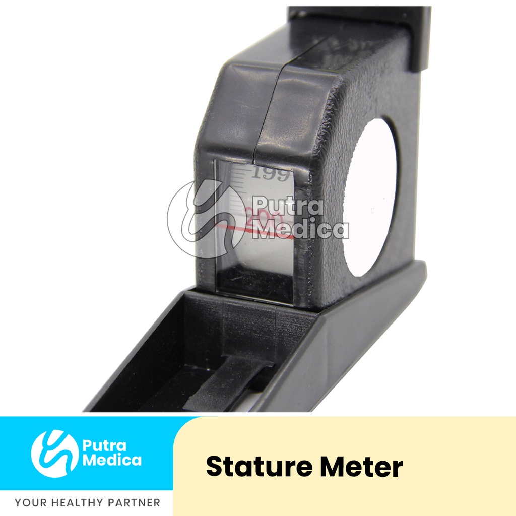 Stature Meter [Black] / Alat Ukur Pengukur Tinggi Badan Manual Tarik / Statur Meteran Dinding