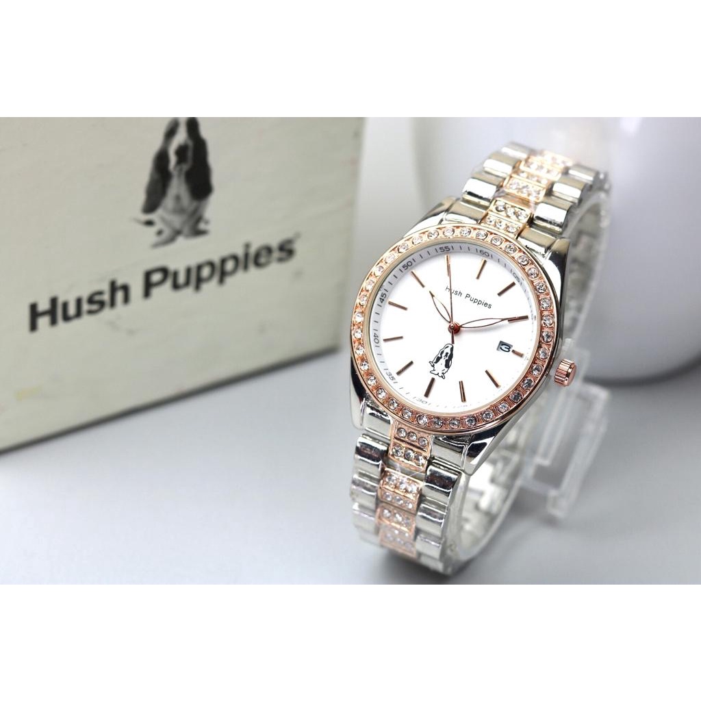 Jam Tangan Wanita Fashion P81103K Tali Rantai Tanggal Aktif Free Box Exclusive &amp; Baterai