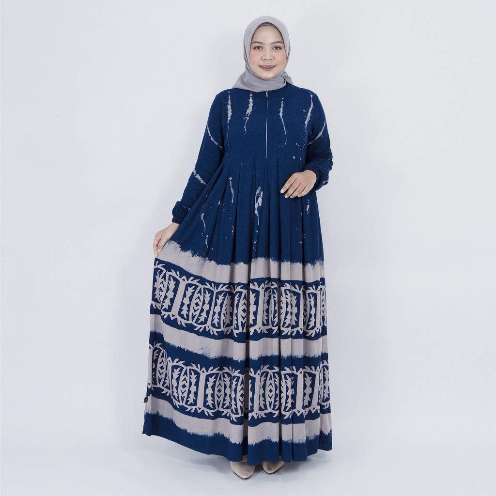 [BISA COD] GAMIS TIE DYE KEKINIAN / GAMIS KATUN RAYON / GAMIS TWILL ORI / GAMIS BUSUI-Ethnic Biru