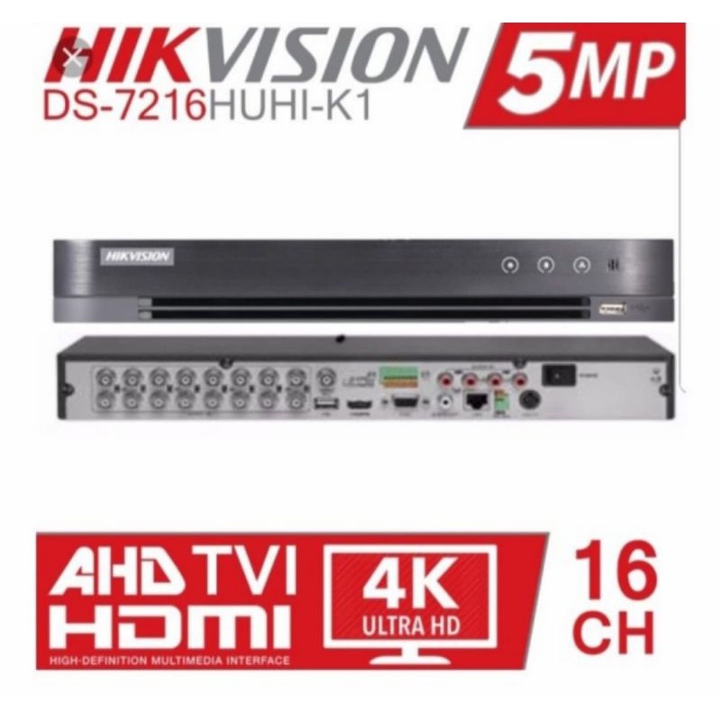 DVR HIKVISION 16 CH 5MP TVI DS-7216 HUHI K2