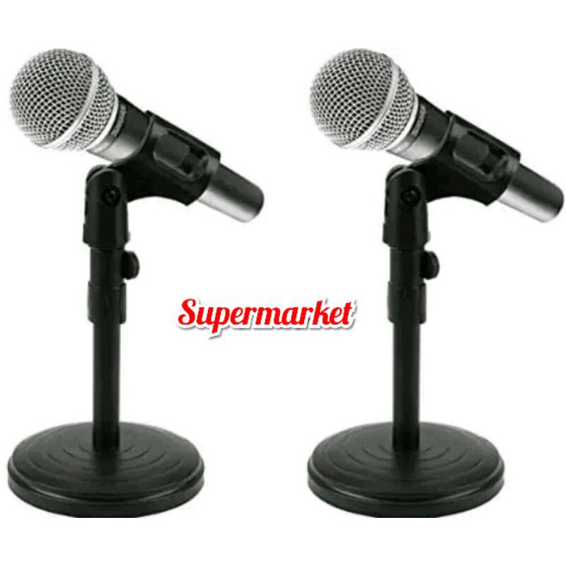 Dudukan Microphone Meja Mic Holder Standing Smule Karoke Pidato