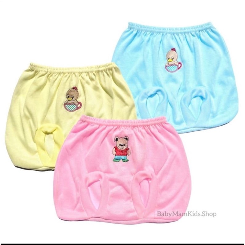 1 lusin (12 pc)celana pop bayi bordir newborn