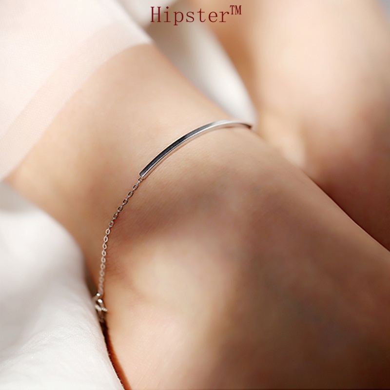 Japanese Korean Style Simple Personality Fashion Curved Square Tube Anklet