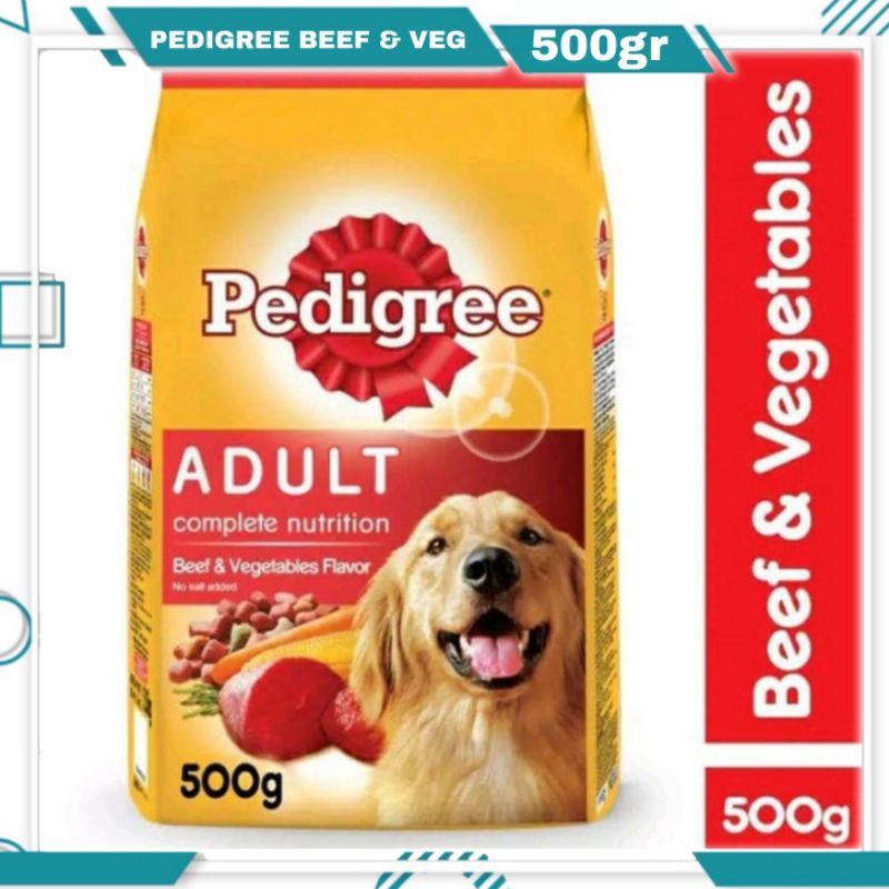 Pedigree Adult Beef &amp; Veg 500gr Fresh Pack Dry Dog Food / Makanan Aniing Dewasa