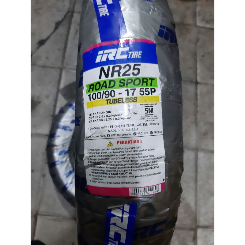 Ban IRC 100/90-17 NR 25 Tubeless