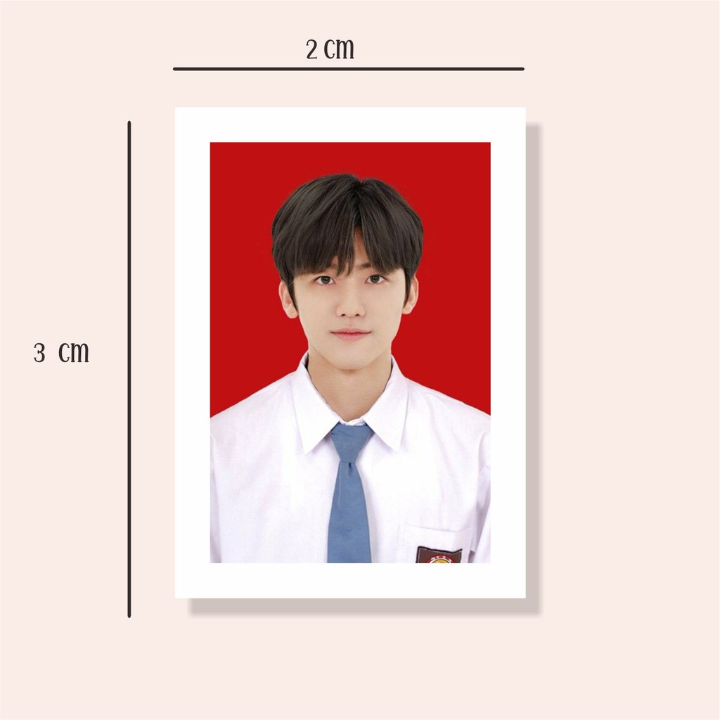 CETAK PRINT PAS FOTO  2 CM X3 CM / ISI 100 PCS / BACKGROUND MERAH BIRU / BAHAN TIDAK MUDAH LUNTUR DA