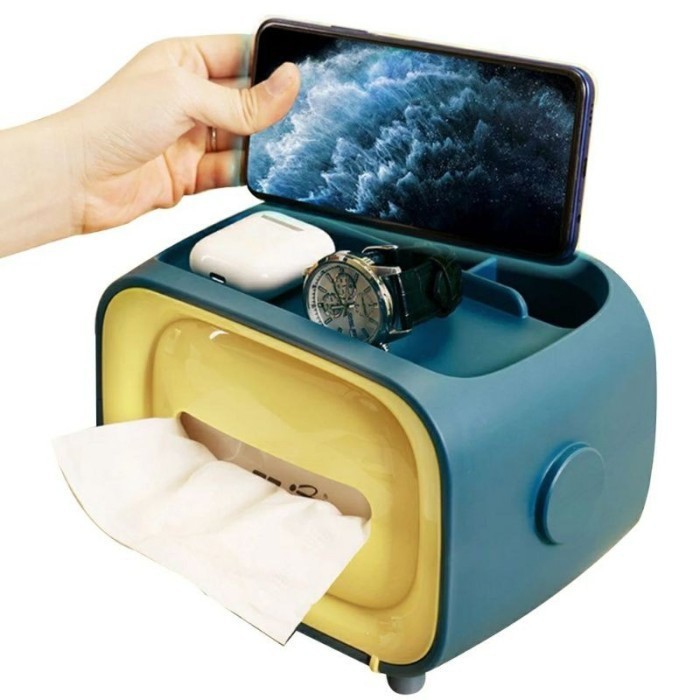 Drakor marathon phone holder with tissue box multifungsi 3 in 1