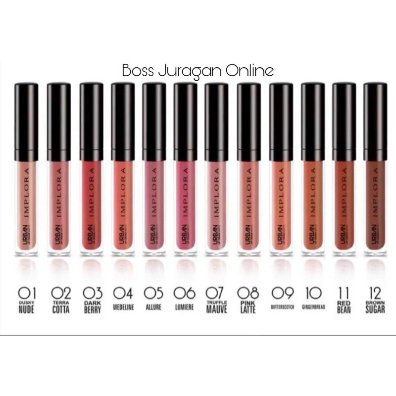 IMPLORA LIP CREAM  MATTE BY URBAN NO 1-12