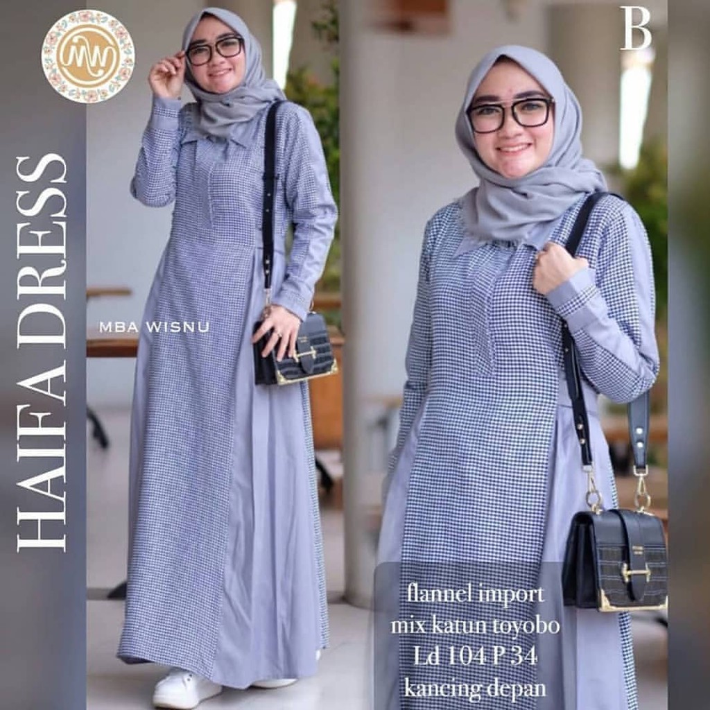 [ BUY 1 GET 1 FREE ] HAIFA MAXI | S M L XL | SUPPLIER PAKAIAN WANITA