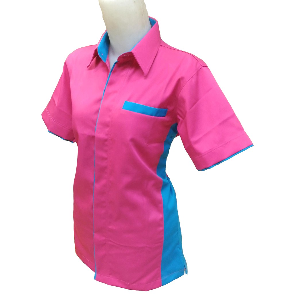 Seragam karyawan pink wanita / seragam kerja / kemeja drill warna pink