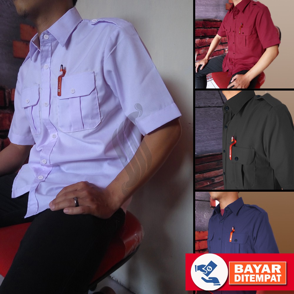 Kemeja PDH pria lengan pendek / Kemeja PDL / Seragam Putih PNS / kemeja kerja pria / kemeja outdoor