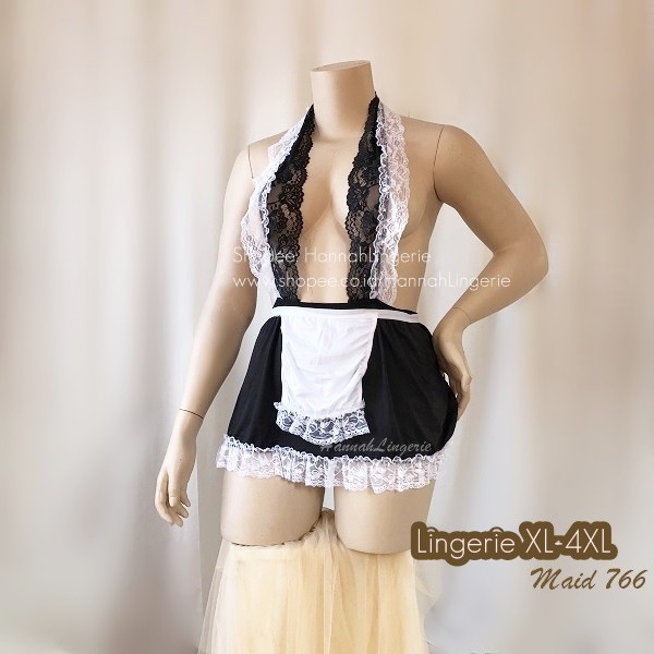 4XL XXXL XXL XL L Lingerie Kostum by Hannah Costume Maid Pelayan Pembantu ART Jumbo Hot Bigsize 766