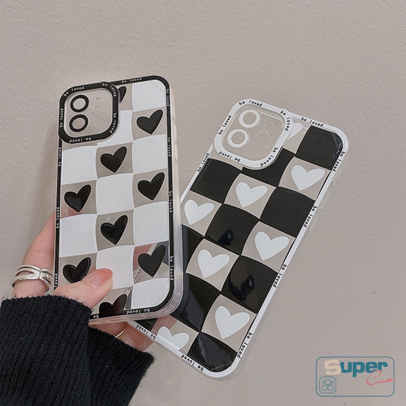 Casing Infinix Note 11 12 10 Pro Infinix Hot 12i 11s NFC 10Lite 8 10 9 12 11 Play Smart 5 6 4 Play Plus Fashion Love Heart Soft Tpu Couple Shockproof Plaid Back Full Cover