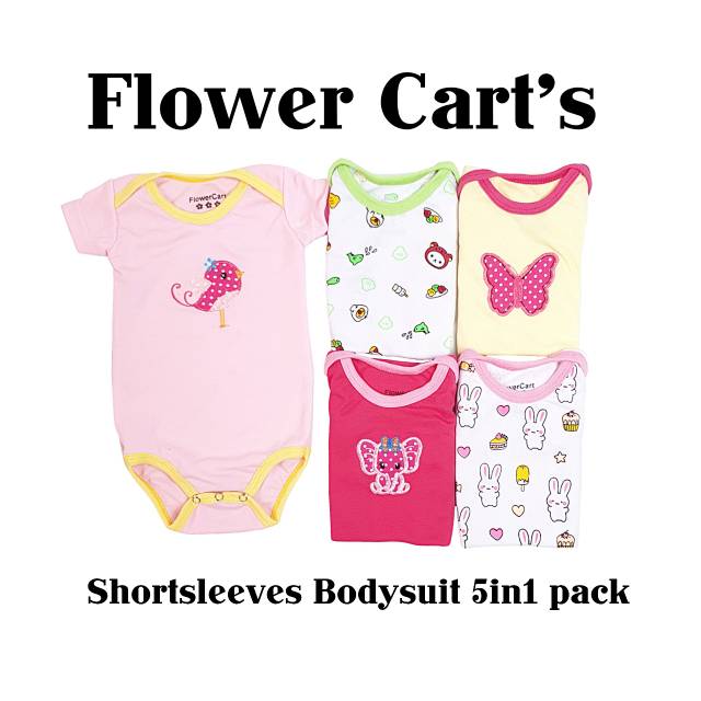 Jumper Pendek / Bodysuit Bayi Flower Carts 5in1 / BE LOVE