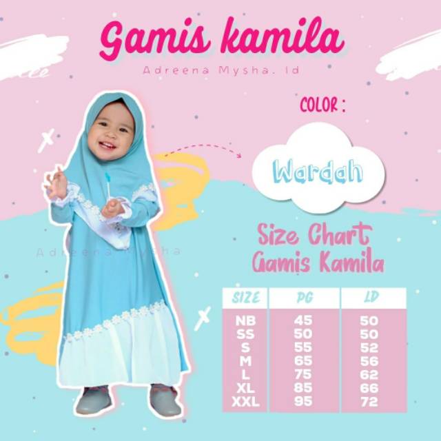 GAMIS KAMILA Size 3-6 Tahun / Hijab anak syar'i