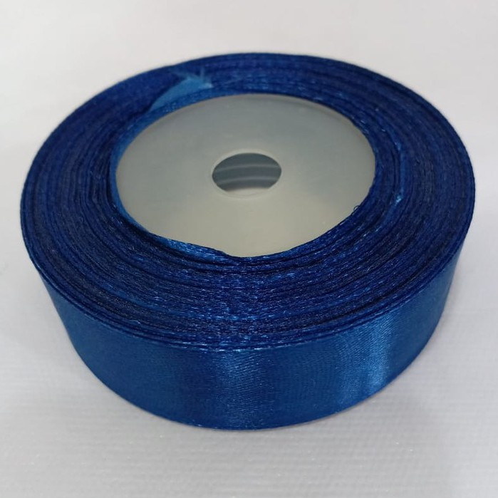 

Pita satin biru dongker 1 inch ( 2.5cm ) /pita satin warna per roll