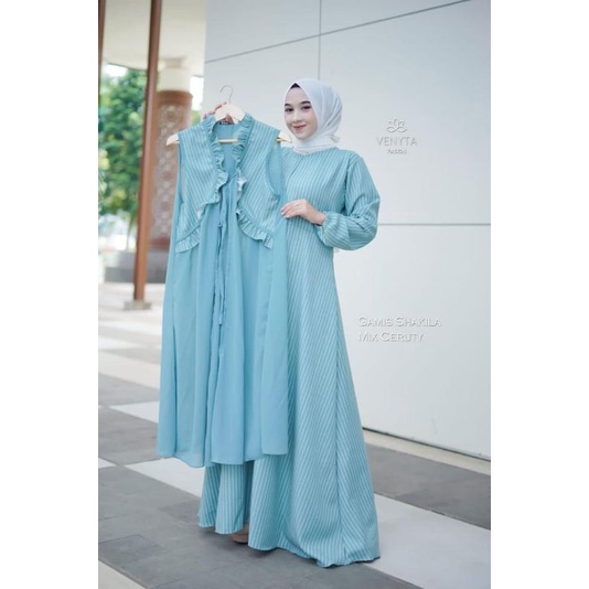 Gamis Mix Ceruty Ori By Venyta //Mahira Dress Venyta//Gamis Outer Ori Venyta