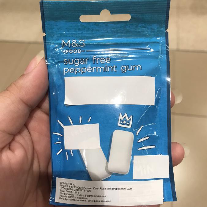 

M&S Mark Spencer Permen Karet Bebas Gula Sugar Free Peppermint Gum 27g