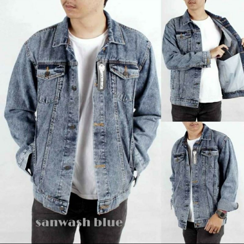 Jaket Jeans Sanwash Pria Original / Jaket Sanwash Jeans pria