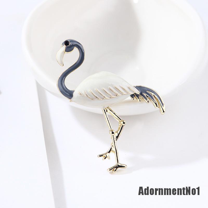 (Adornmentno1) Bros Pin Enamel Bentuk Flamingo Elegan Untuk Wanita