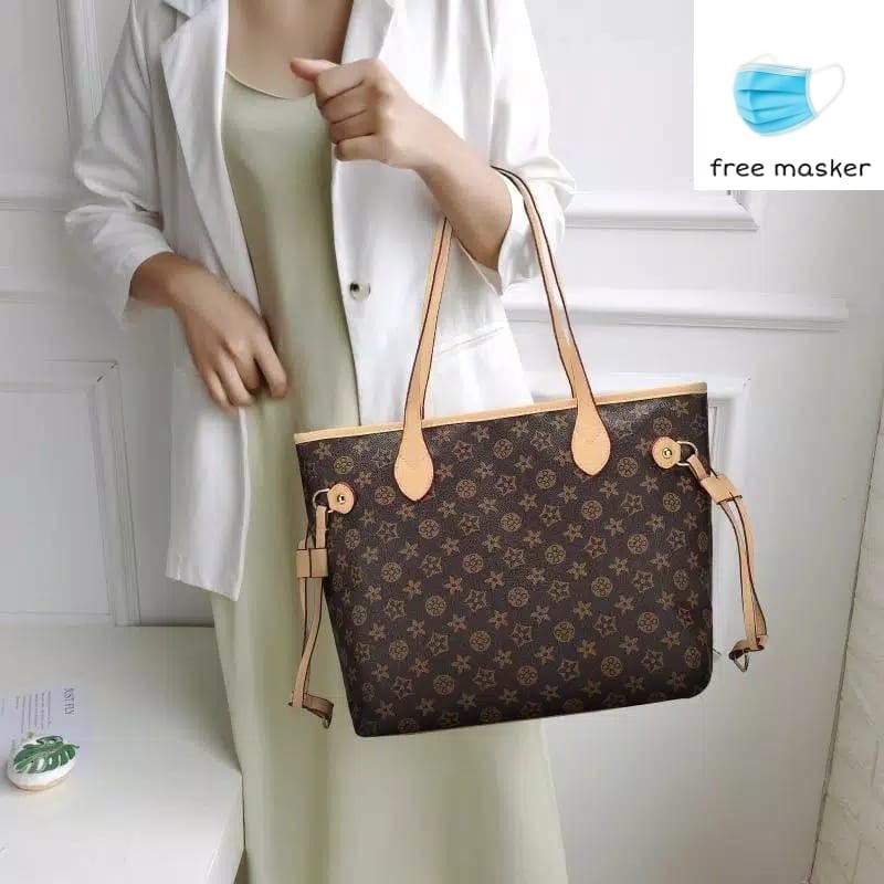 TAS TOTE WANITA MONOGRAM &amp; DAMIER NEVERFULL IMPORT FASHION STYLE #052