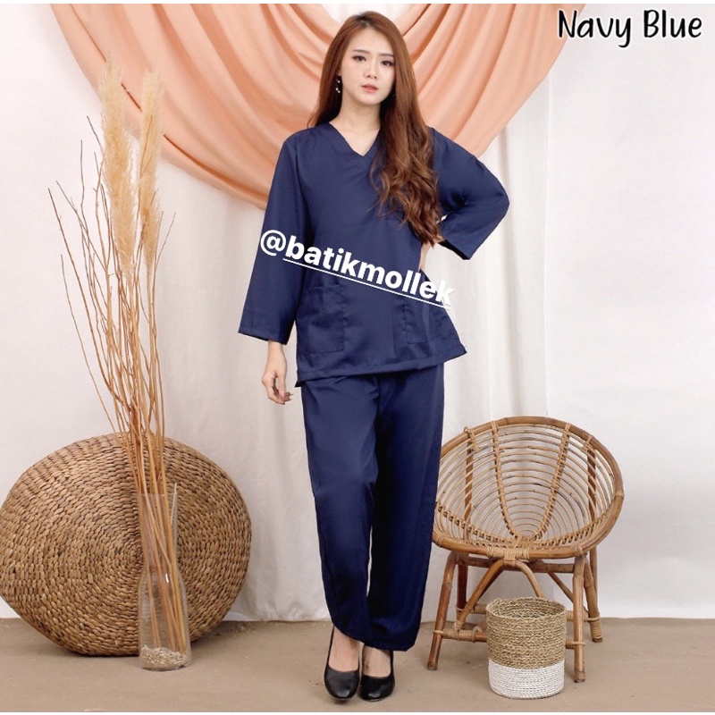 READY! Baju OK/ Baju Jaga Dokter/ Scrubs KATUN JEPANG Lengan Tangan Panjang (1 set baju dan celana) UNISEX