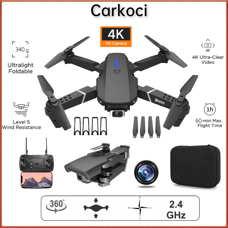 E88/E86 Mini Drone dengan WiFi dan Dual 4K Kamera Lipat Radio Control Quadcopter Drone dengan Mode Tahan Tinggi Mainan Hadiah