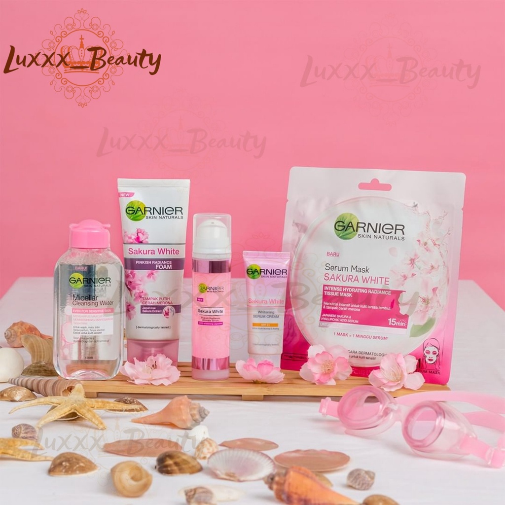 GARNIER Sakura White |  Whitening Serum Day | Hyaluron 30x Booster Serum | Glow Water-Glow Essence |
