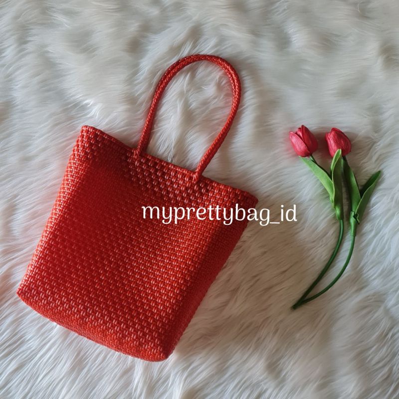 READY Tote Bag 2 Line Tas Jali Tas Jaly Tas Anyam Plastik Premium