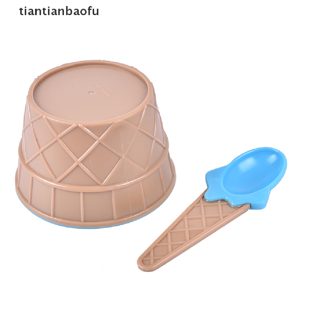 [tiantianbaofu] 6Color kids Ice Cream Bowls Ice cream Cup Couple Bowl Gifts Dessert With A Spoon Boutique