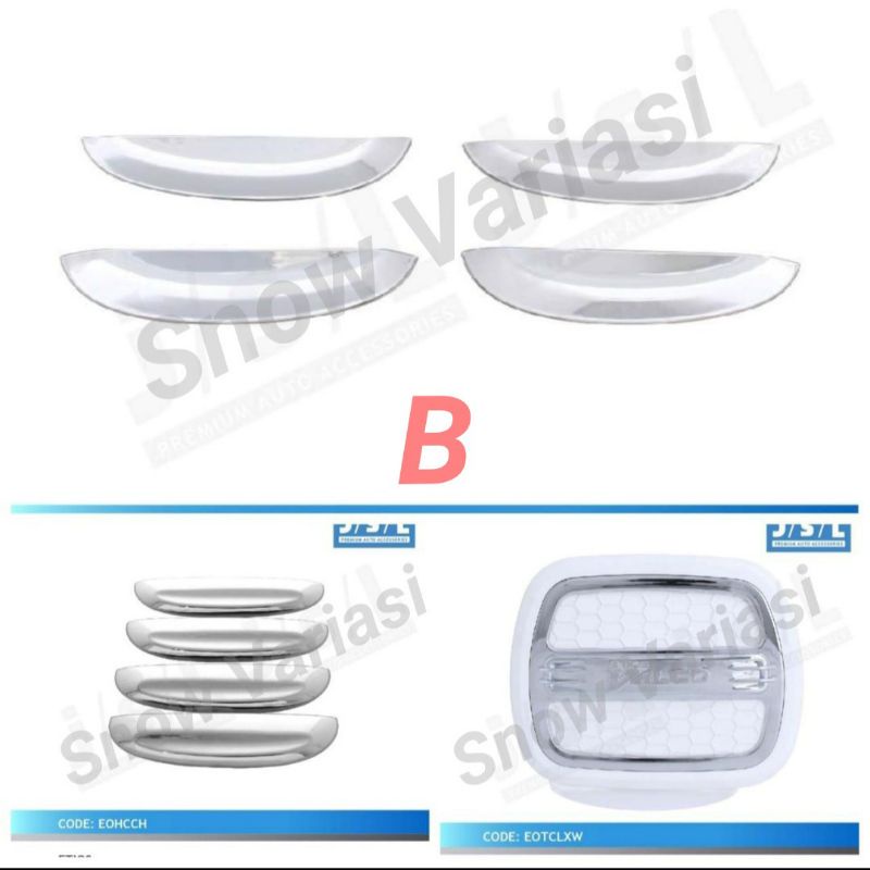 Paket Outer Handle Tank Cover Toyota Etios Luxury Hitam Chrome Putih