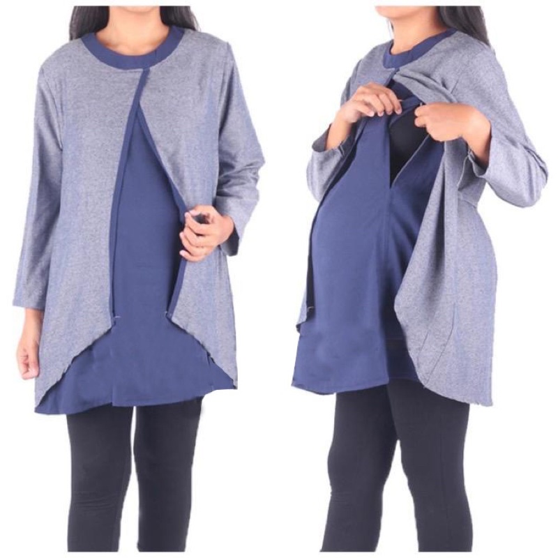 Baju hamil 1591 blus hamil menyusui panjang