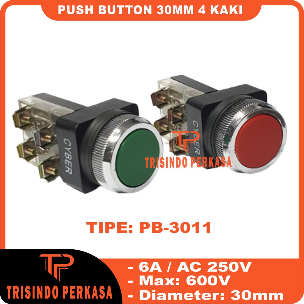 Push Button PB3011 30mm 4kaki (4F)