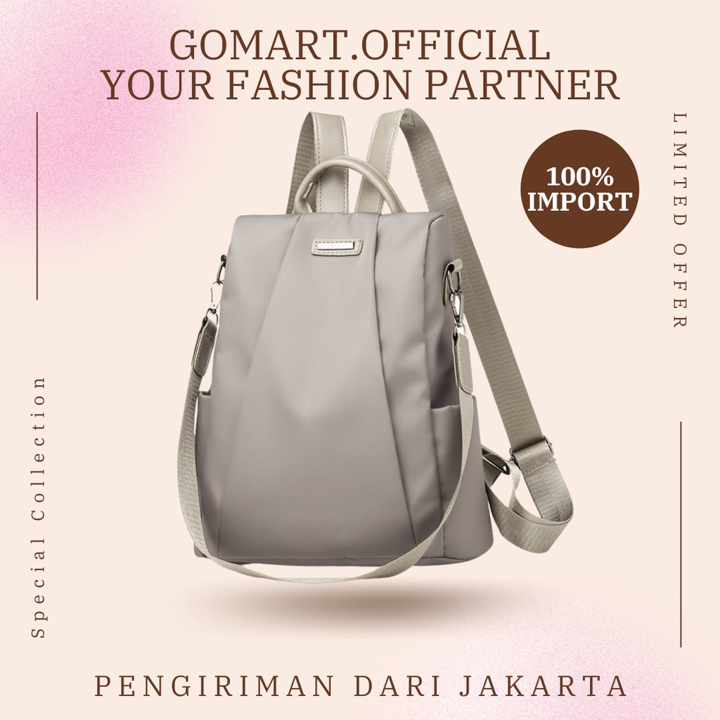 Tas Backpack Wanita Import - Tas Ransel Wanita - Tas Sekolah Terbaru - Tas Wanita Terbaru - Tas Ransel Wanita Anti Maling - Backpack Korea Impor - Tas Wanita 2in1 - BK10