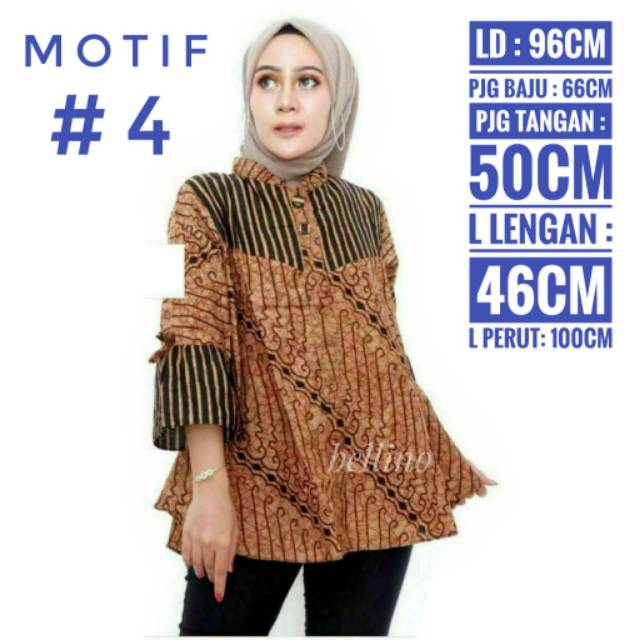 Blouse Wanita Model Lonceng Motif Batik Pekalongan Lengan Terompet Busui Friendly Baju Atasan Wanita