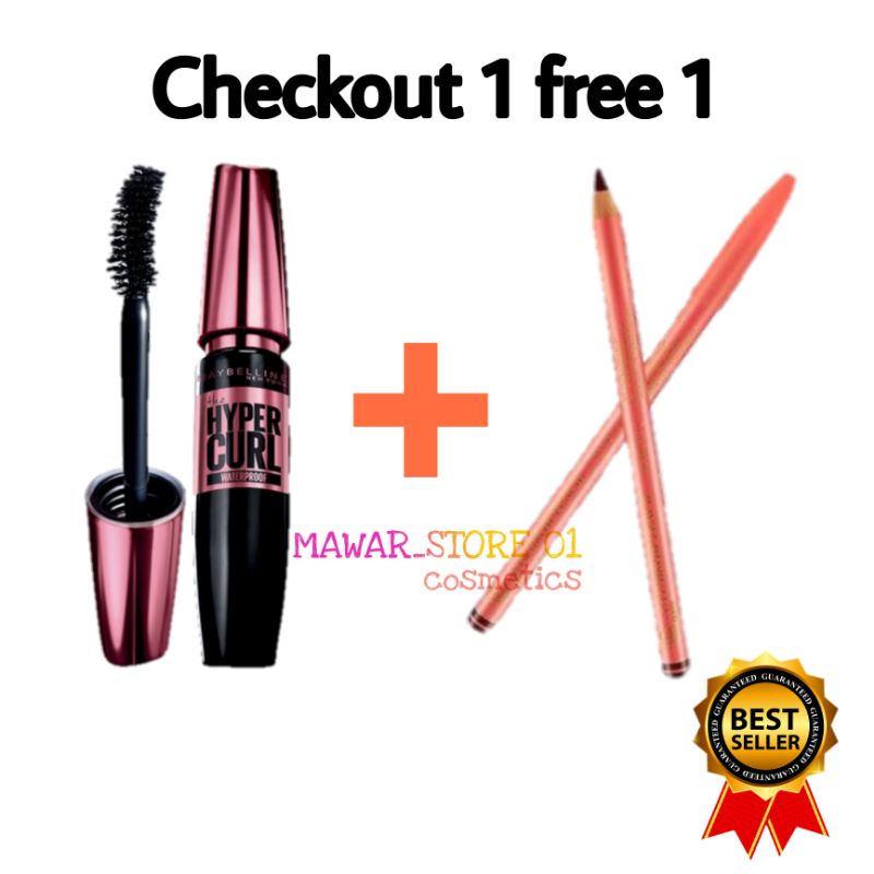 Promo Maskara Maybelline Hypercurl Black Gratis Pensil Ails Viva