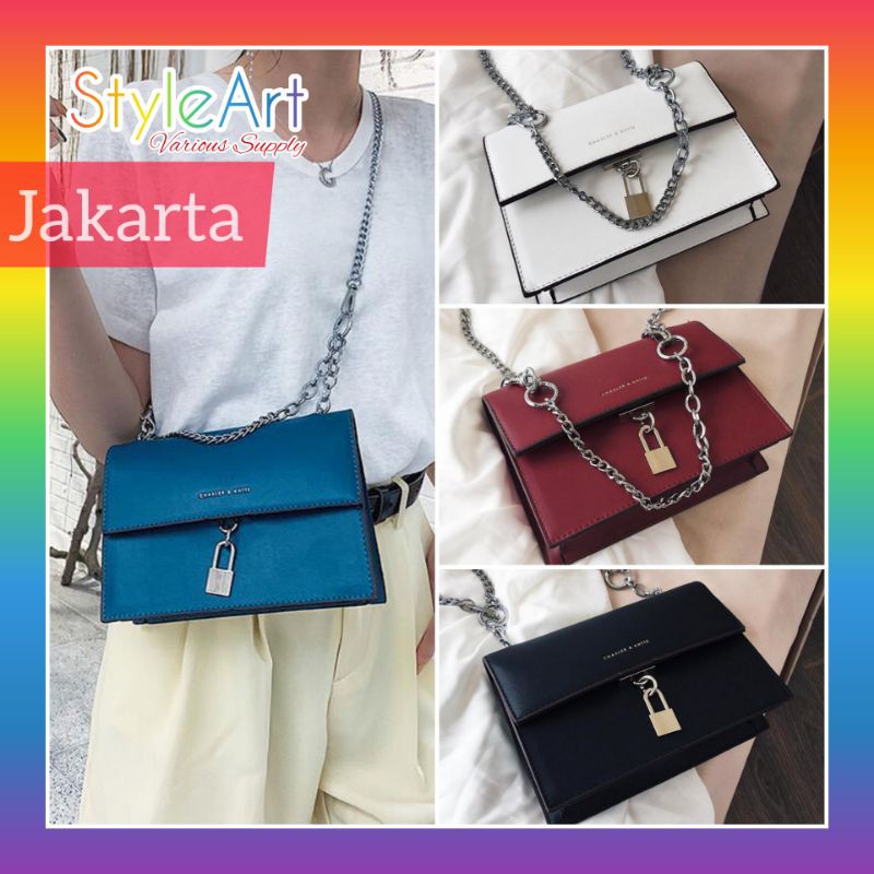 StyleArt SW4491 Tas Selempang Wanita 100% Original Fashion Import SlingBag Like CK Padlock Rantai