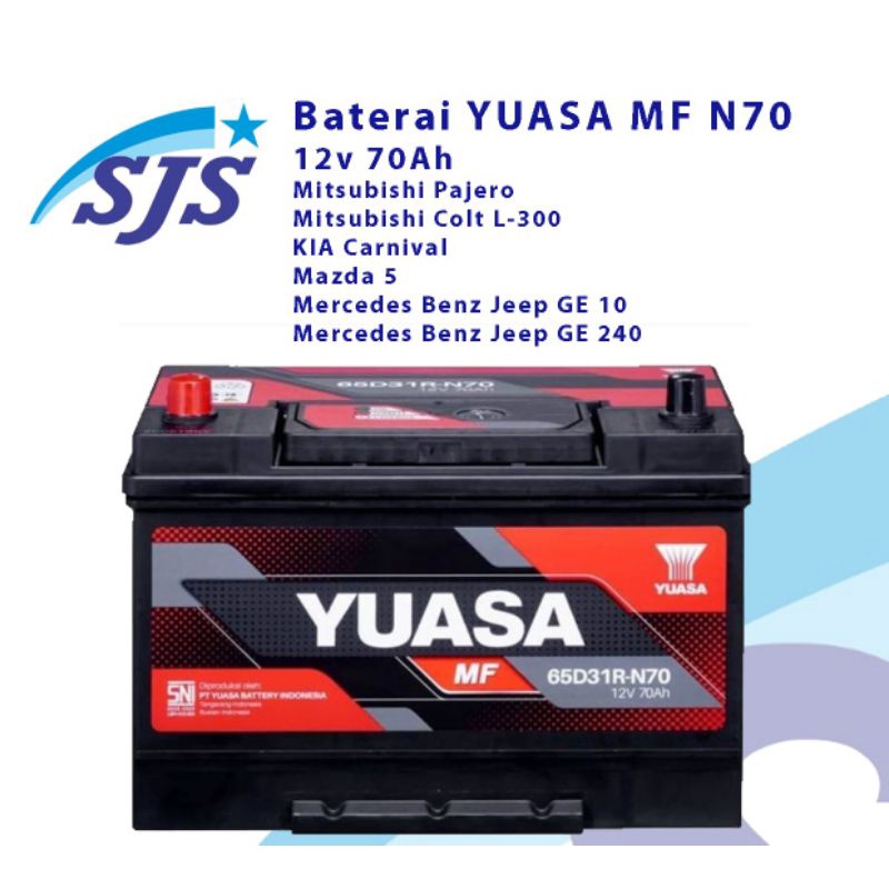 Aki mobil Pajero/ L300 kering Yuasa MF N70 12v70ah