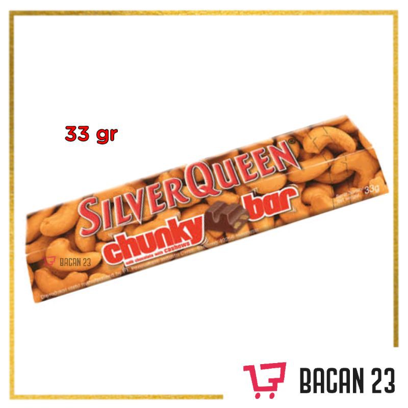 SilverQueen Chunky Bar (33gr) / Cokelat Silver Queen ChunkyBar Kacang Mede / Bacan23 - Bacan 23